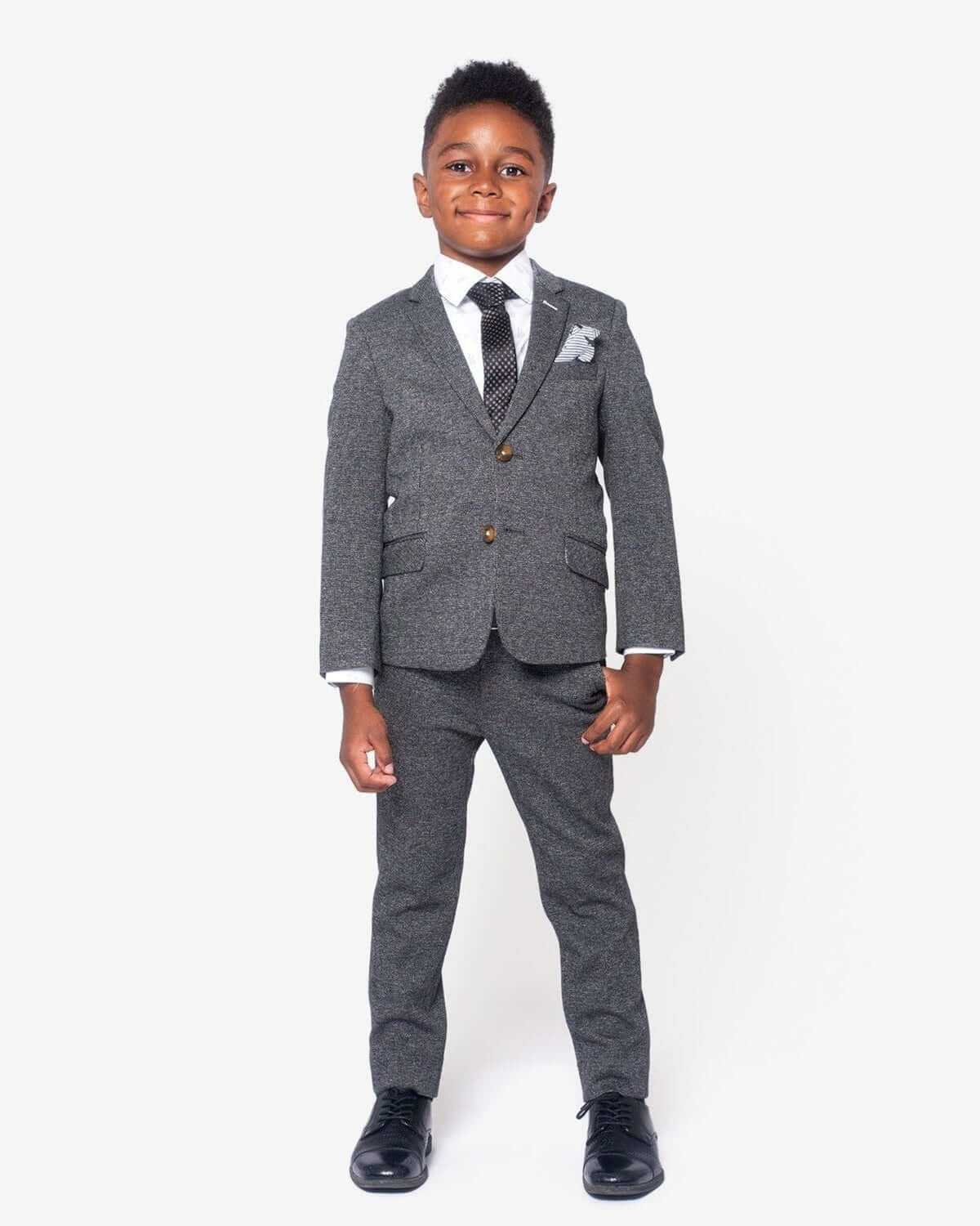 Noir Micro Plaid Stretchy Suit Pants