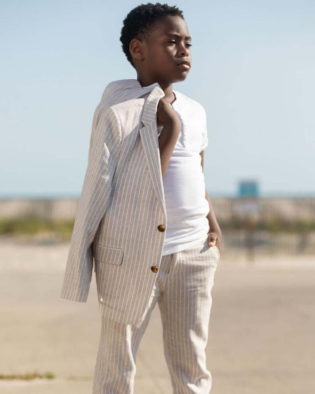 Sand Stripe Linen Beach Pants