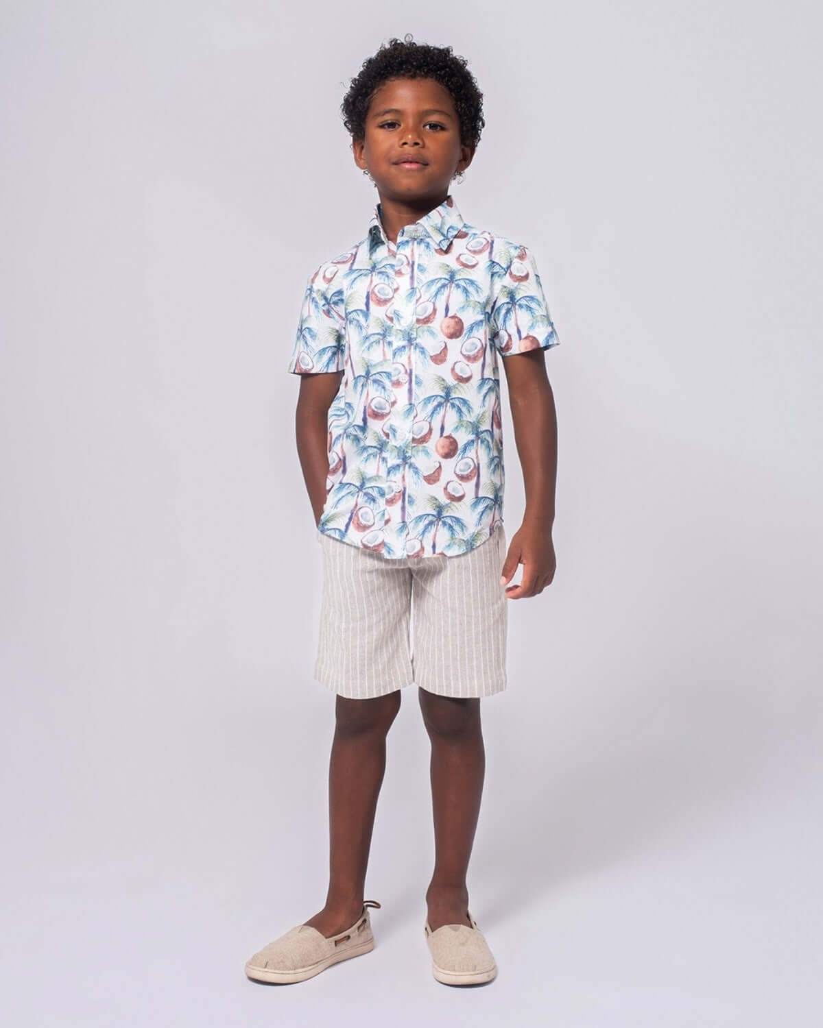 Sand Stripe Linen Trouser Shorts