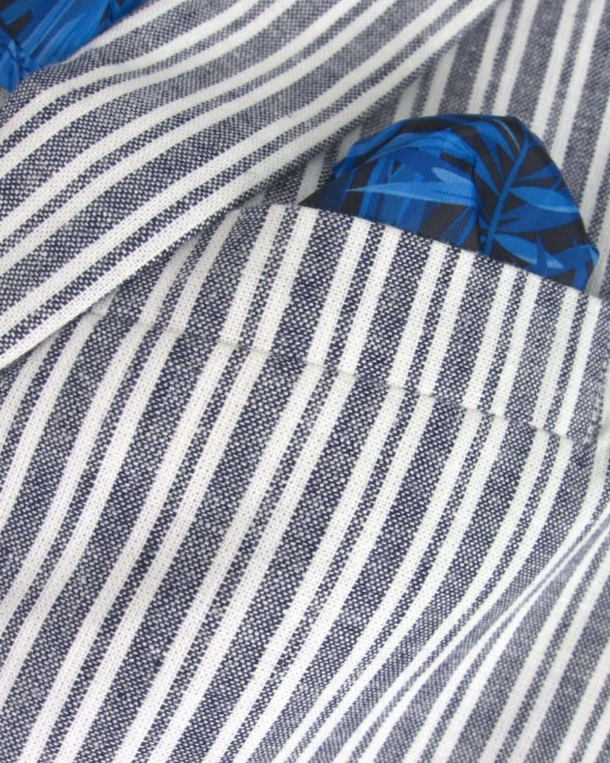 Navy Stripe Linen Sports Jacket