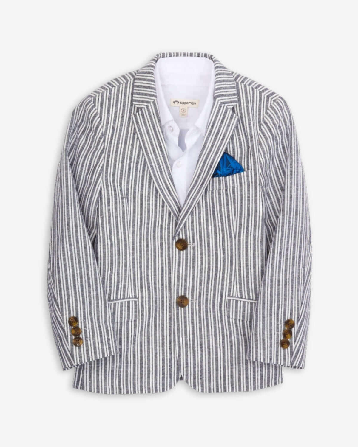 Navy Stripe Linen Sports Jacket
