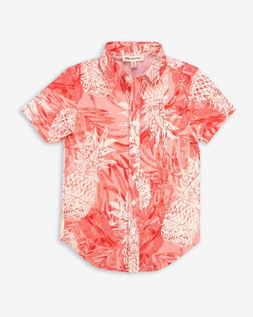 Coral Pineapples Day Party Shirt