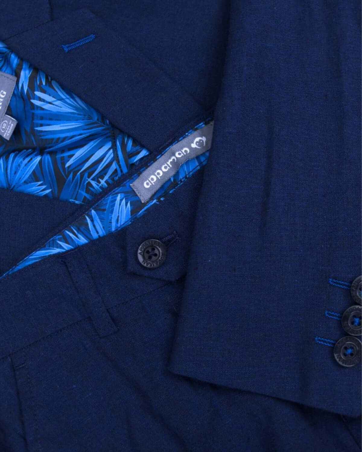 Estate Blue Linen Stretchy Mod Suit