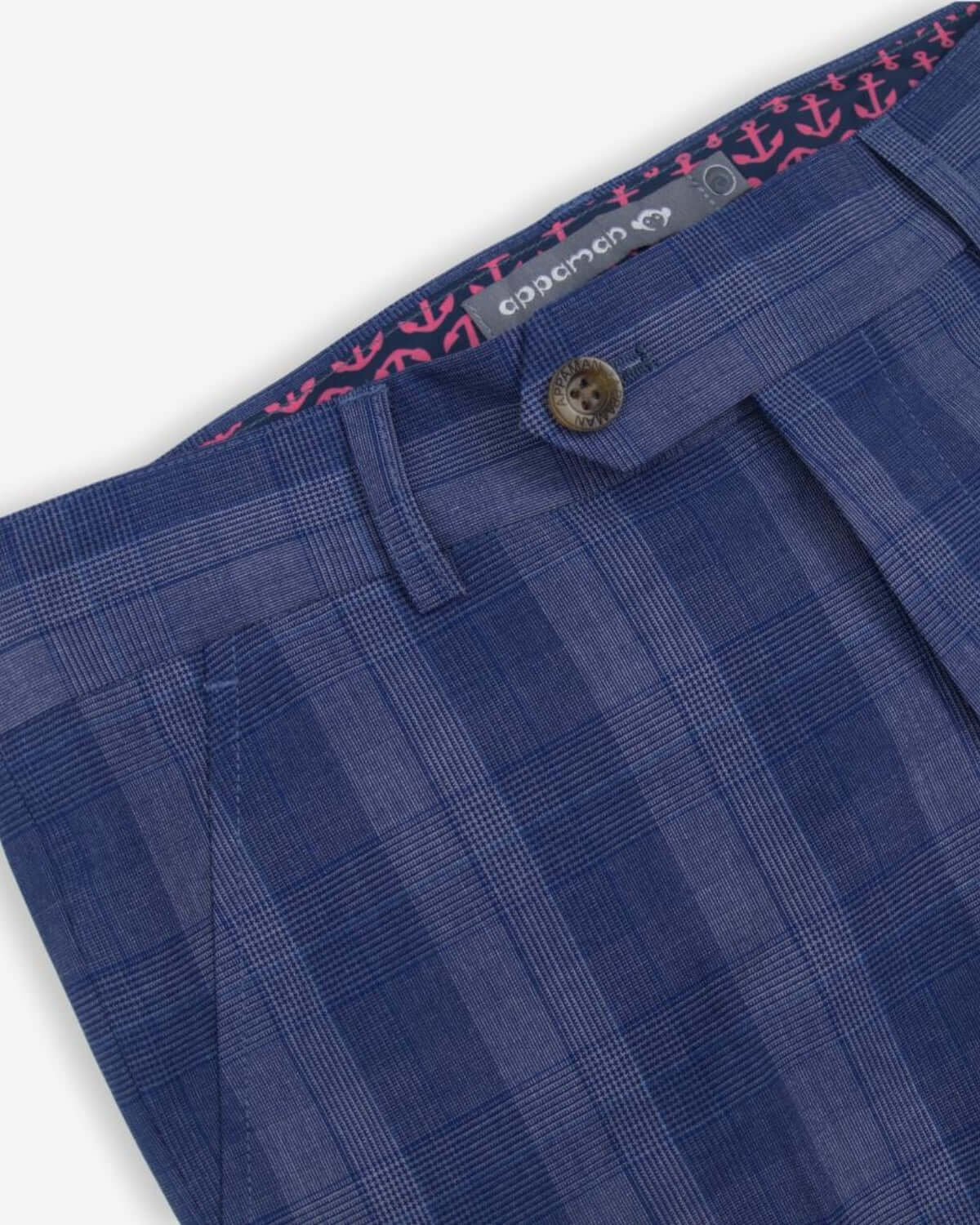 Indigo Glen Plaid Stretchy Mod Suit