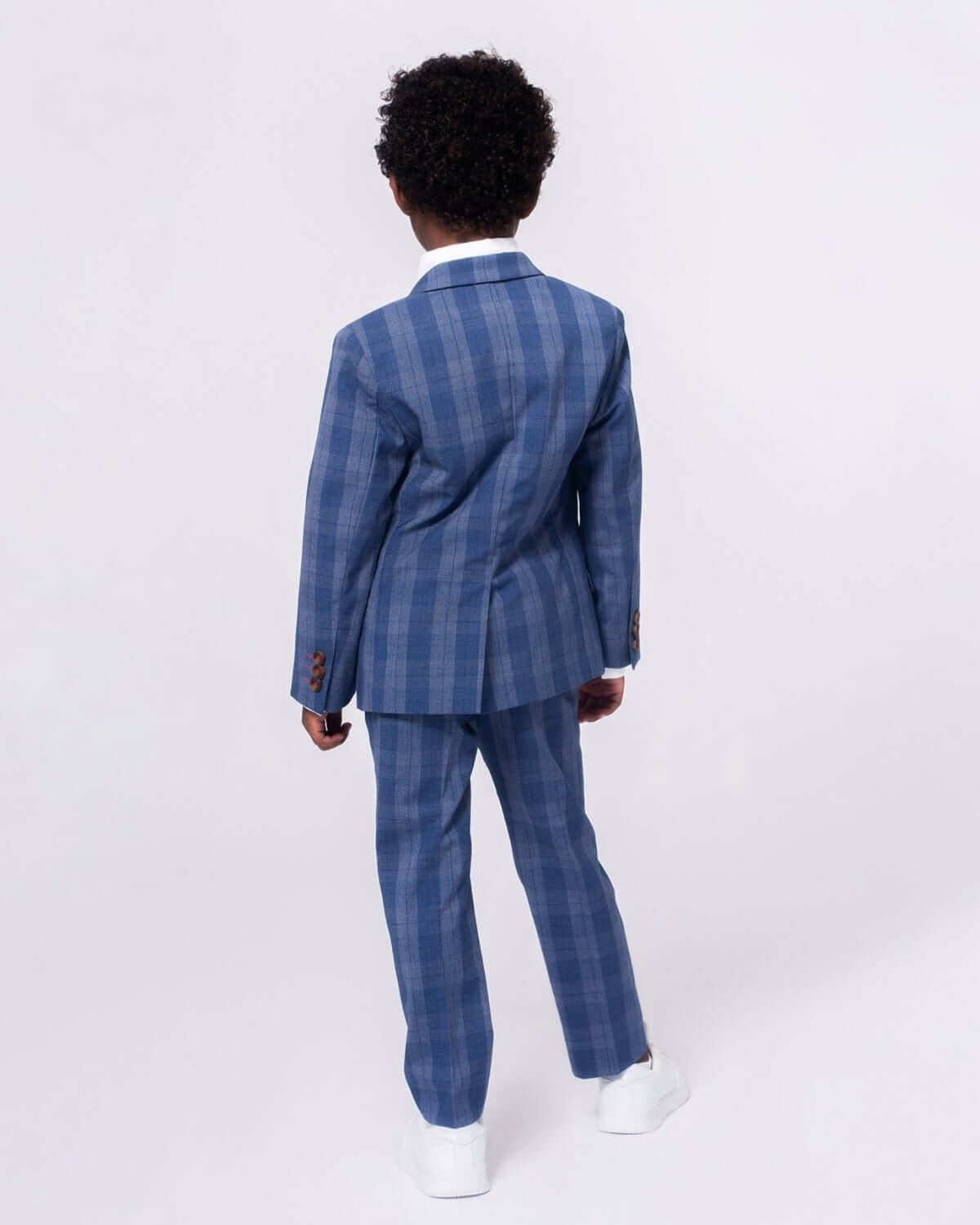 Indigo Glen Plaid Stretchy Mod Suit
