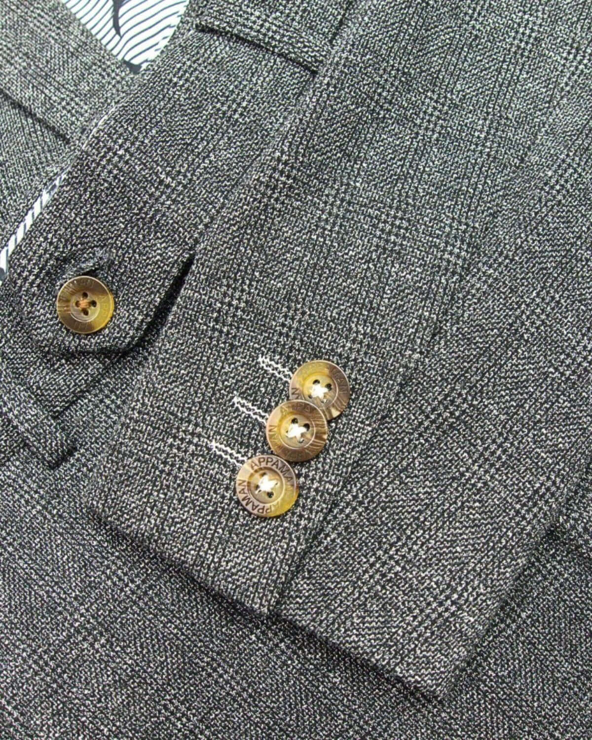 Noir Micro Plaid Stretchy Mod Suit