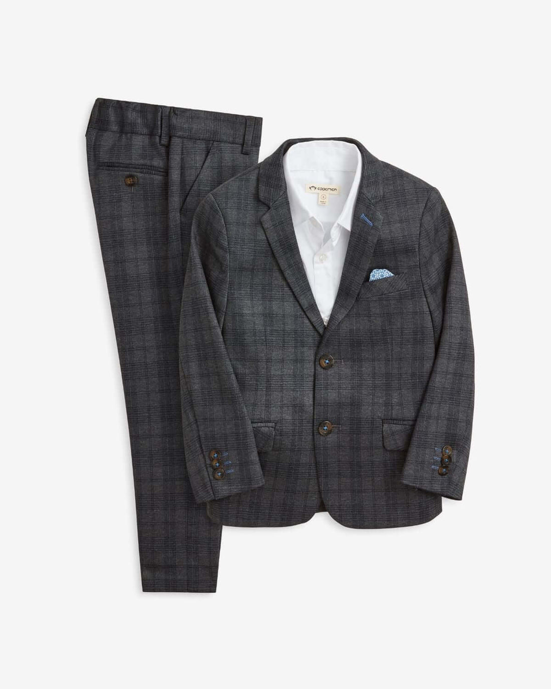 Gentleman's Plaid Stretchy Mod Suit