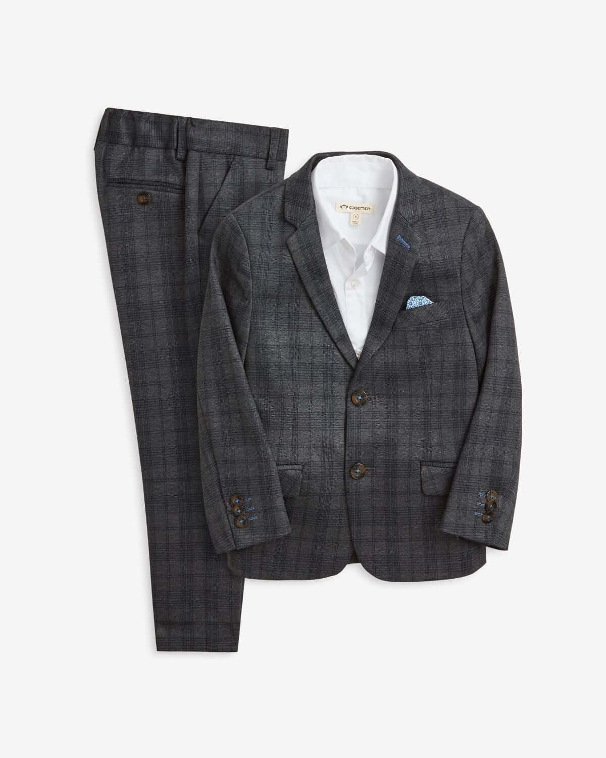 Gentleman's Plaid Stretchy Mod Suit