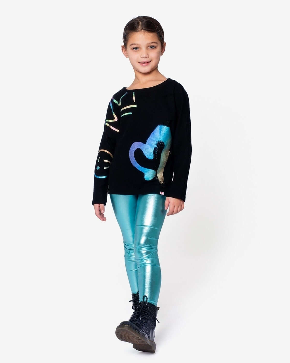 Metallic Aqua Leggings