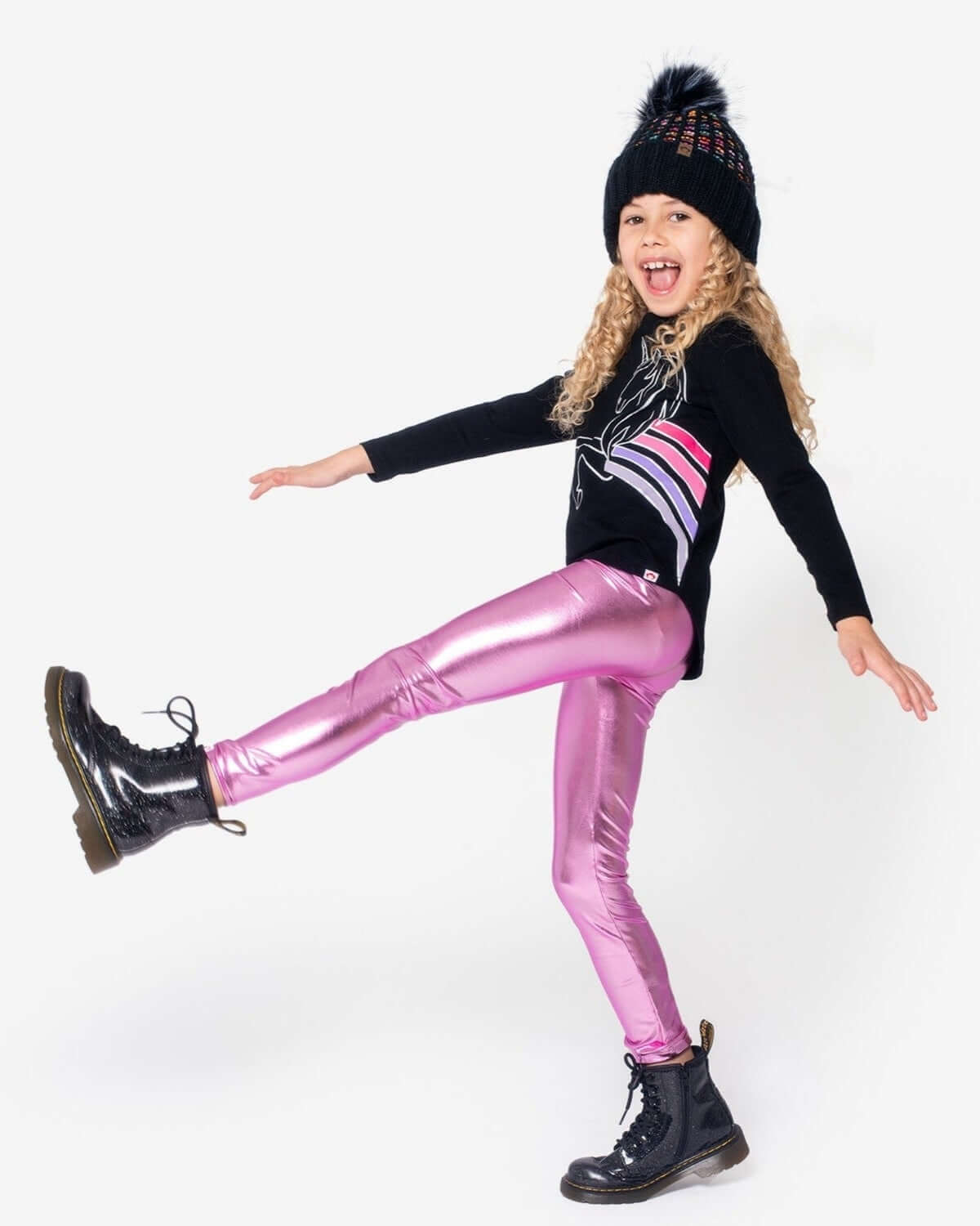 Metallic Pink Leggings
