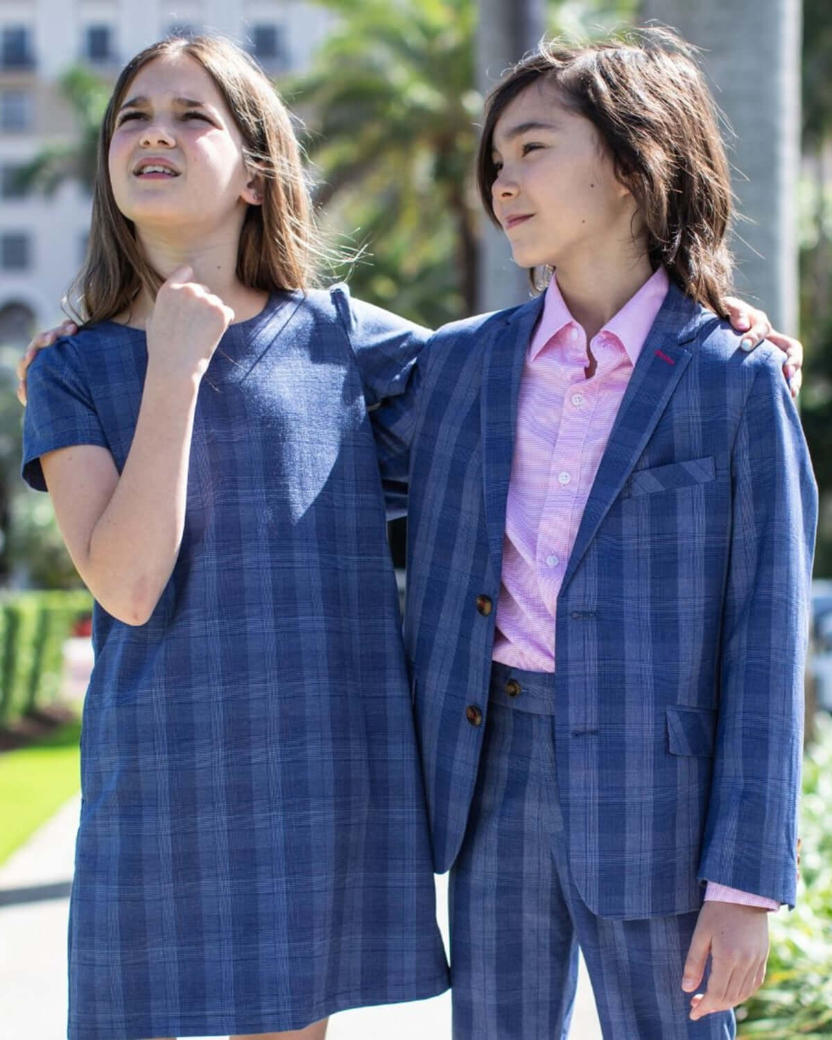 Indigo Glen Plaid Lulu Bow Dress