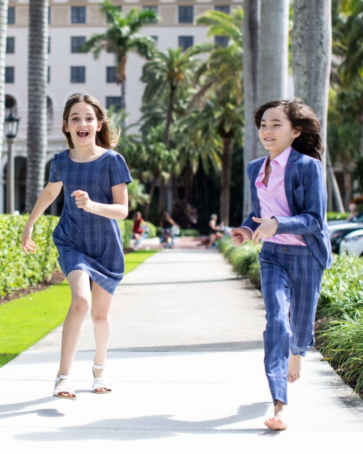 Indigo Glen Plaid Lulu Bow Dress