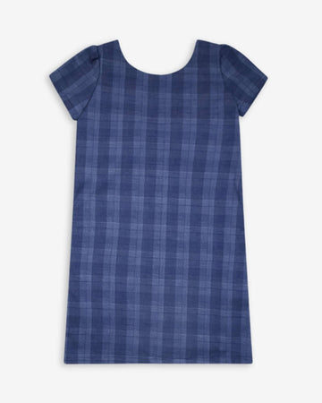 Indigo Glen Plaid Lulu Bow Dress