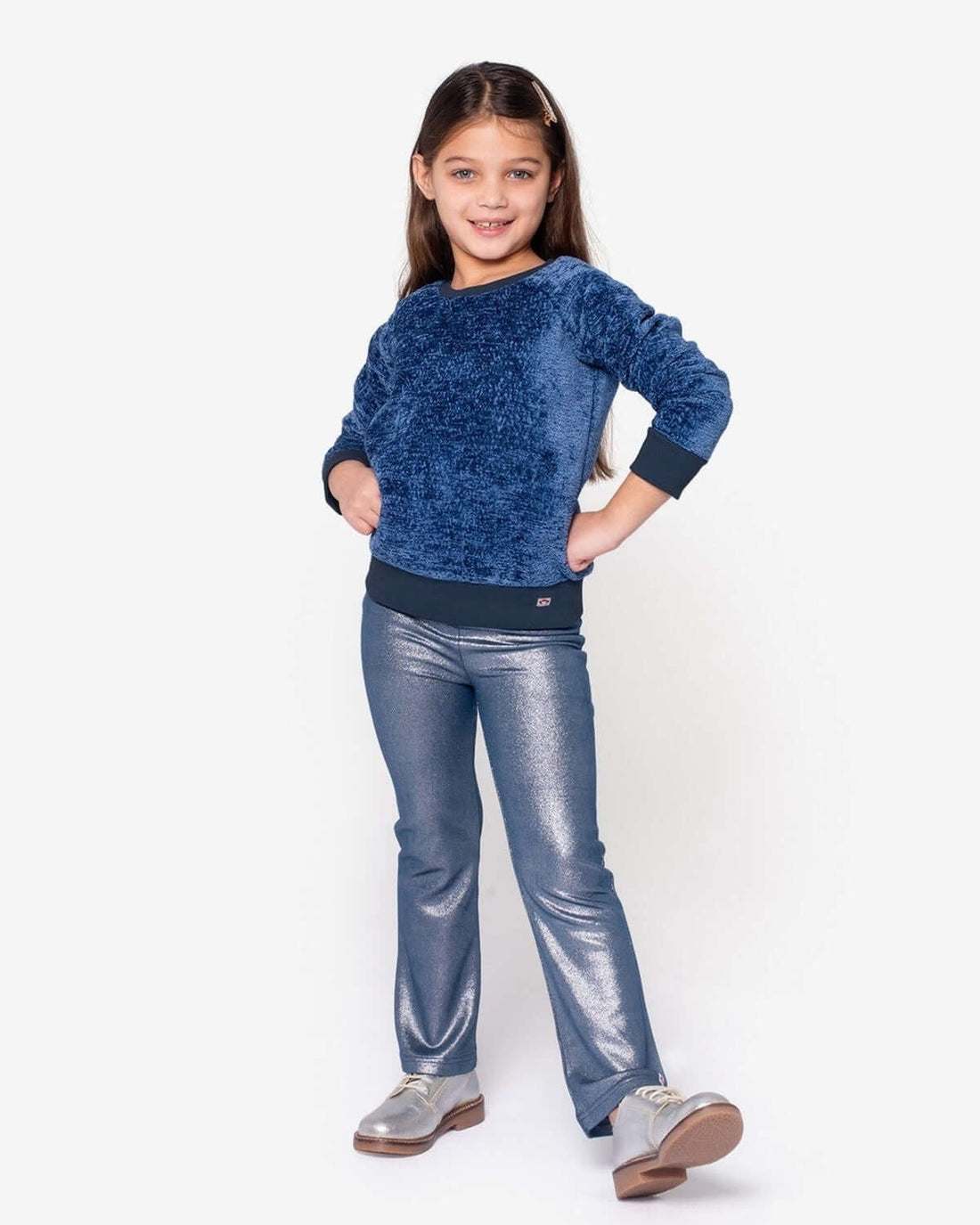 Navy Shine Flare Leggings