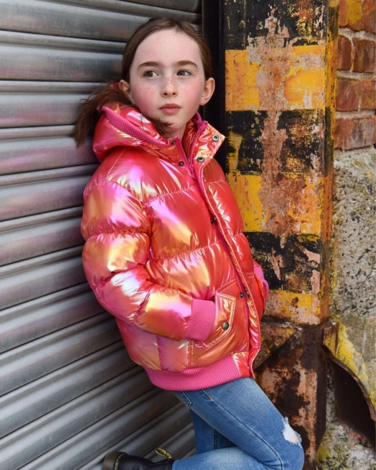 Citrus Sparkle Puffy Coat