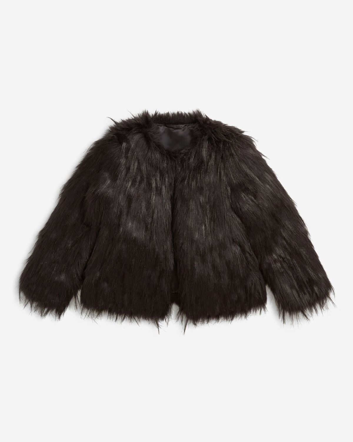 Black Faux Fur Coat