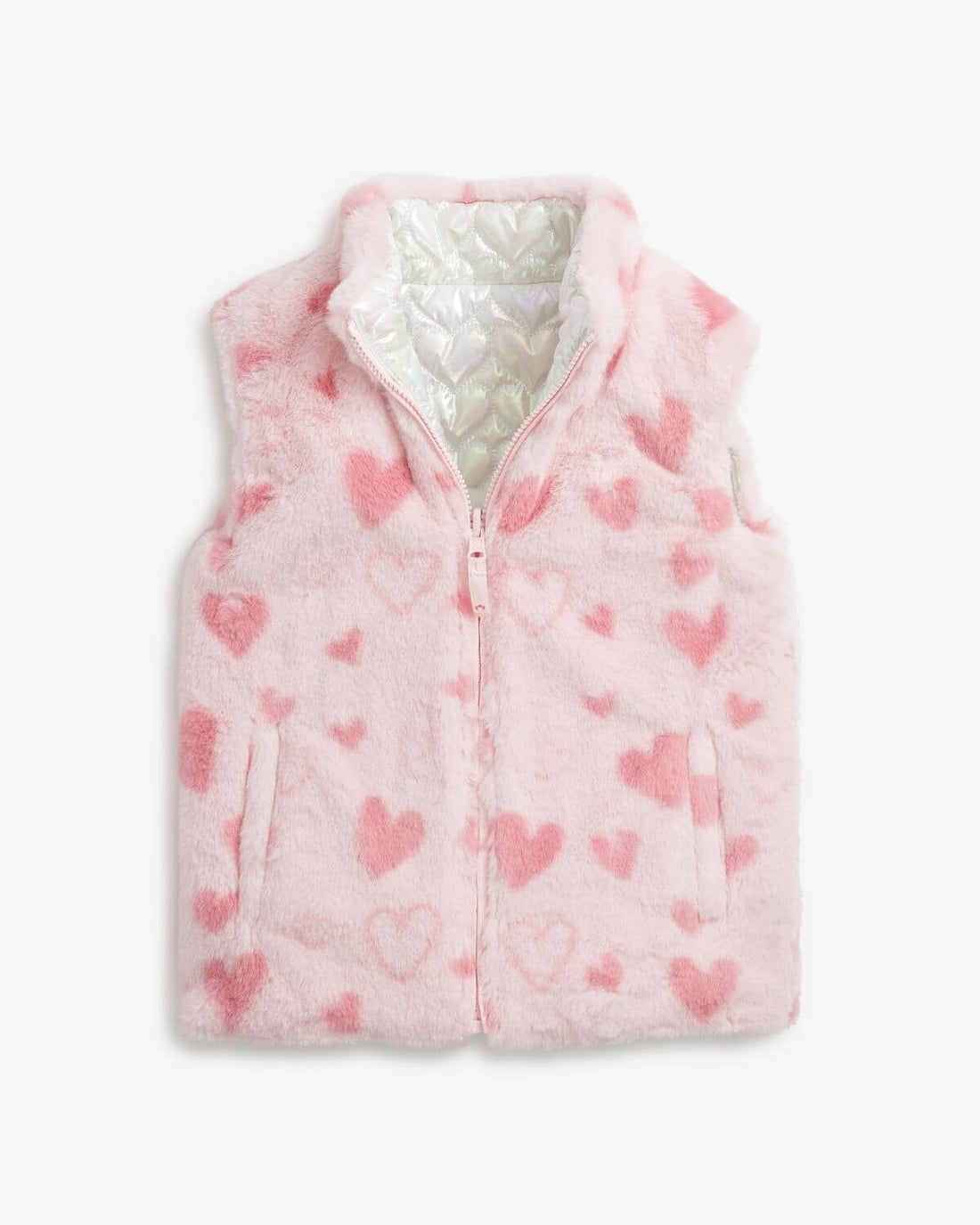 Pink Hearts Girls Reversible Vest