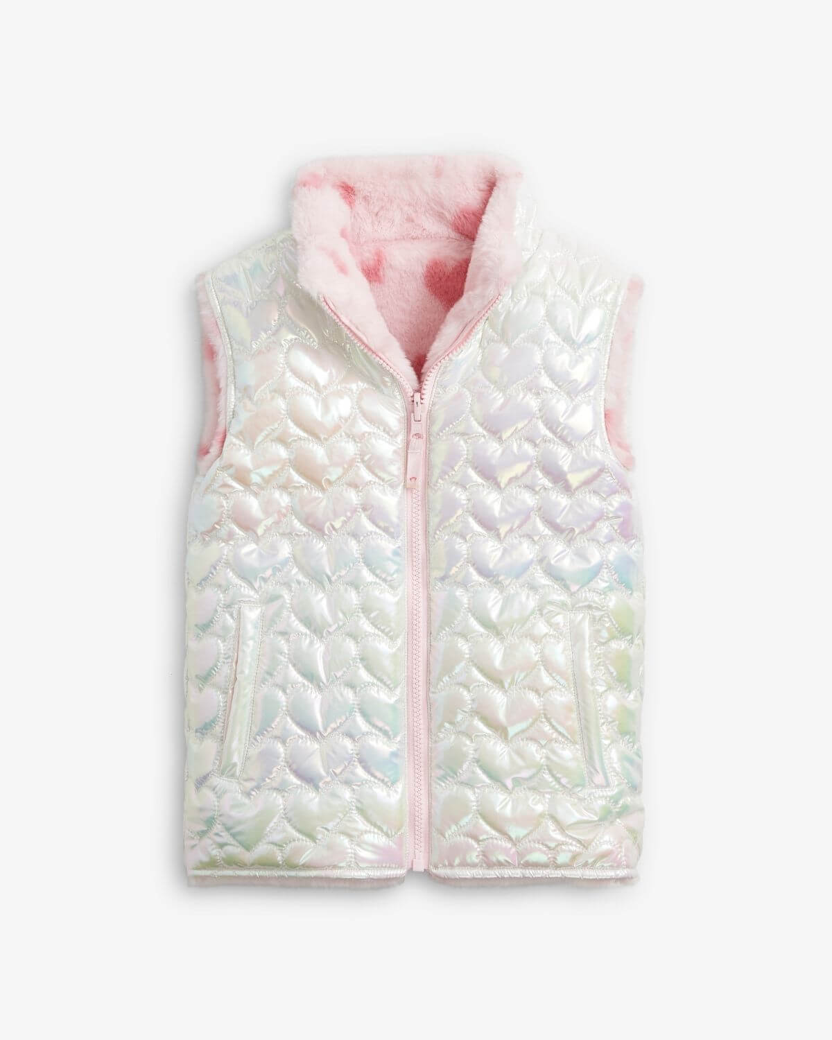 Pink Hearts Girls Reversible Vest