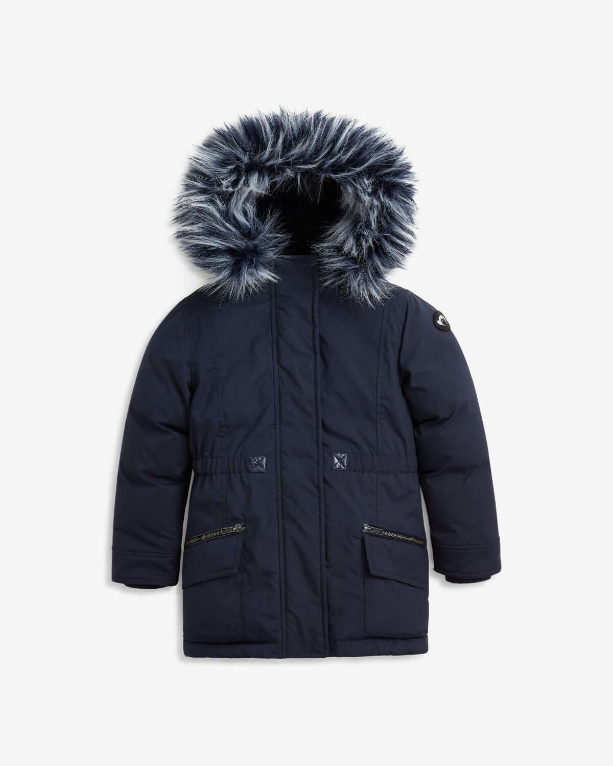 Navy Sparkle Middie Puffer Coat