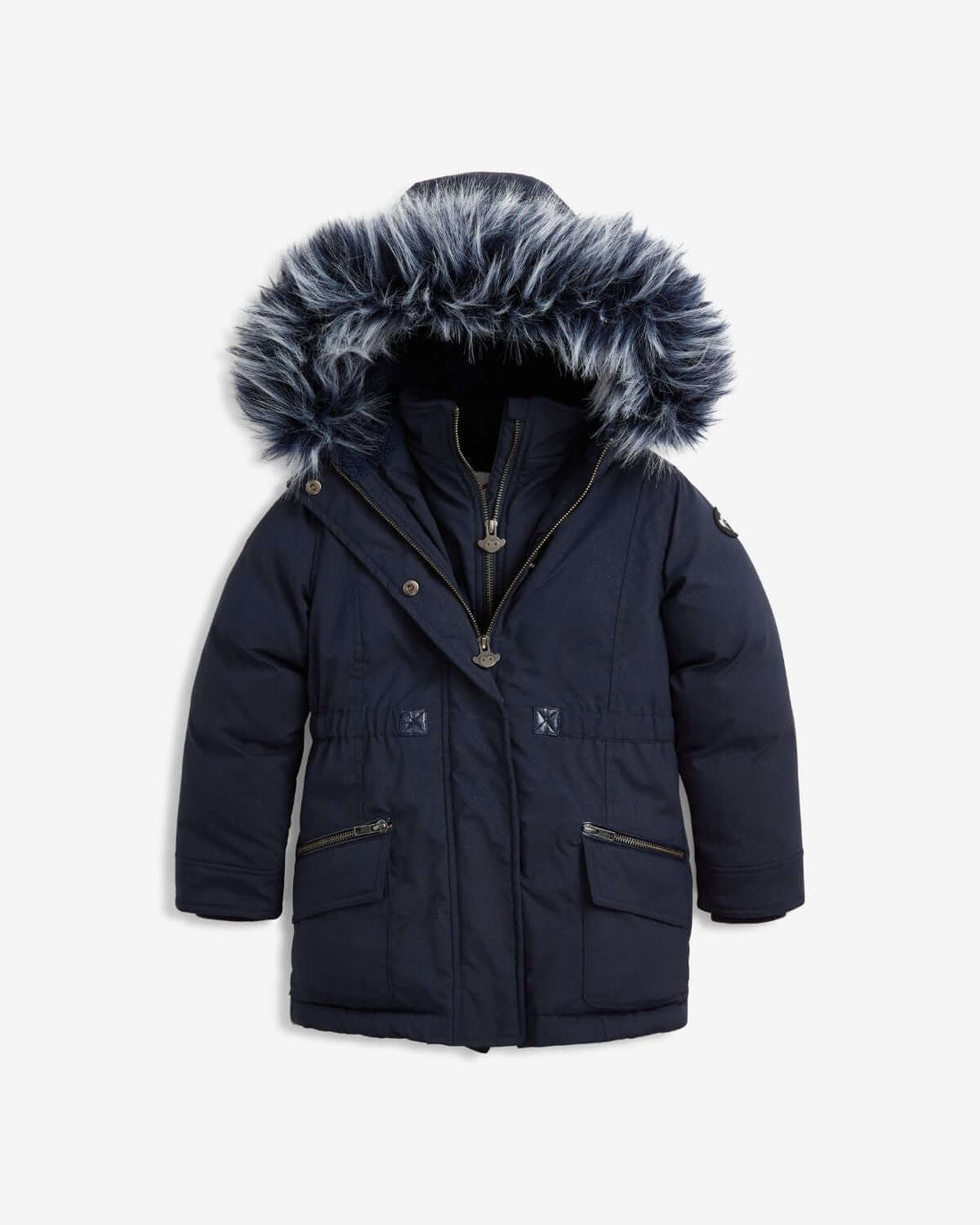 Navy Sparkle Middie Puffer Coat