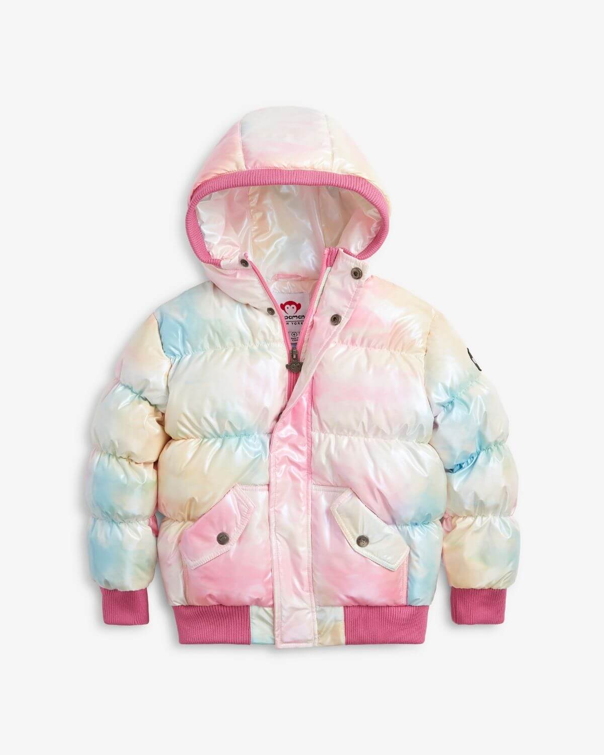 Iridescent Pink Slim Puffy Coat