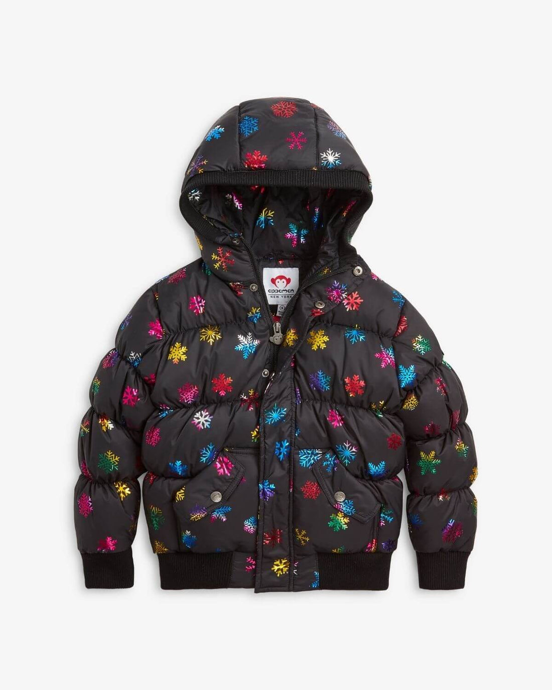 Rainbow Snowflakes Slim Puffy Coat