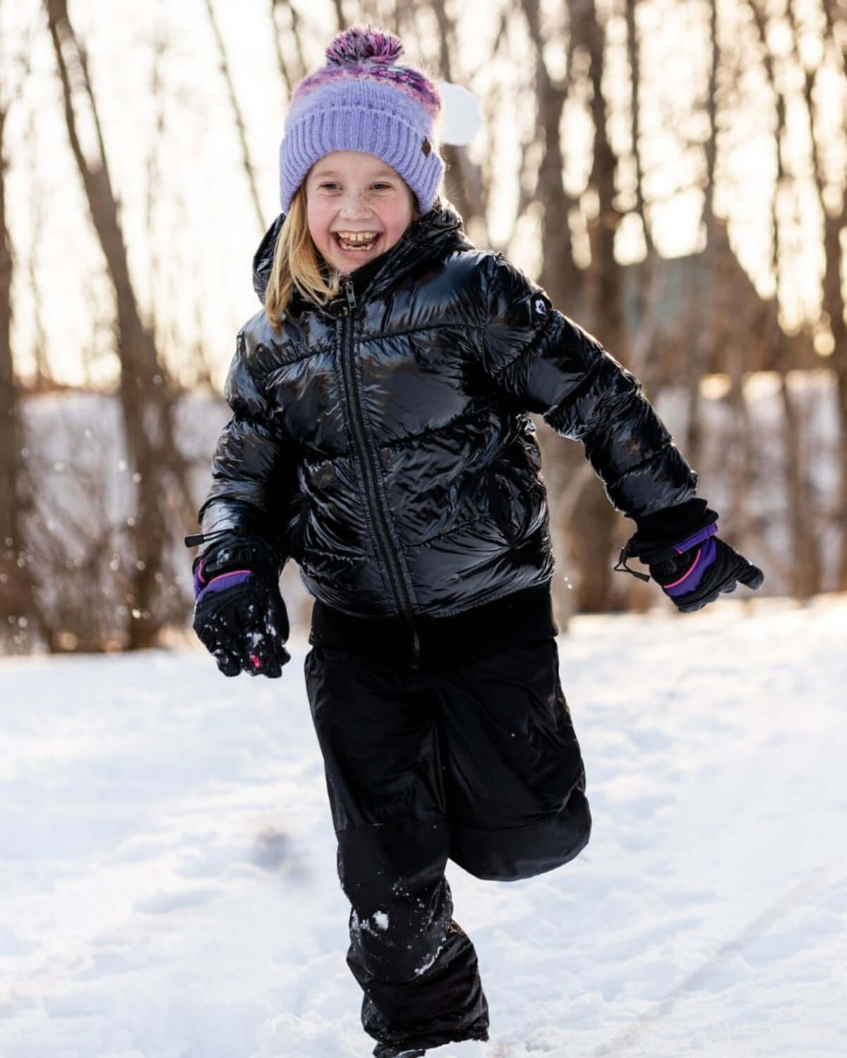 Shiny Black Flurry Coat