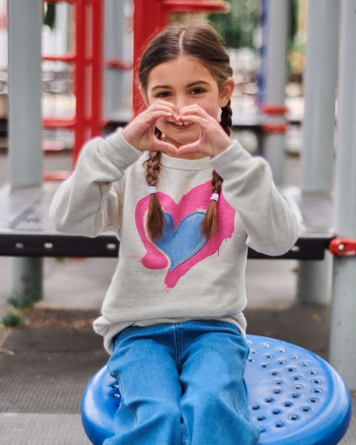 Applique Heart Ruby Sweatshirt