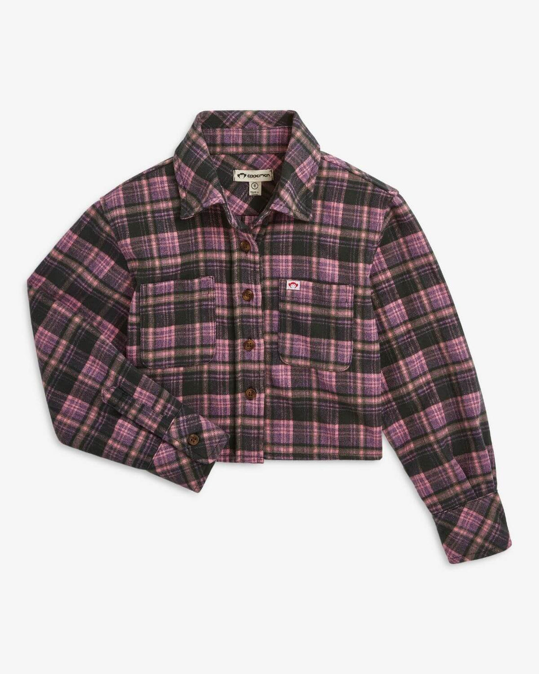 Pink Plaid Polly Cropped Flannel
