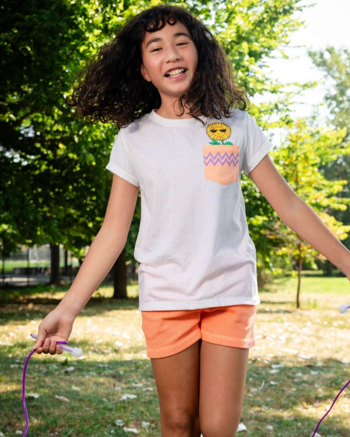 Speckled White Pocket Tee