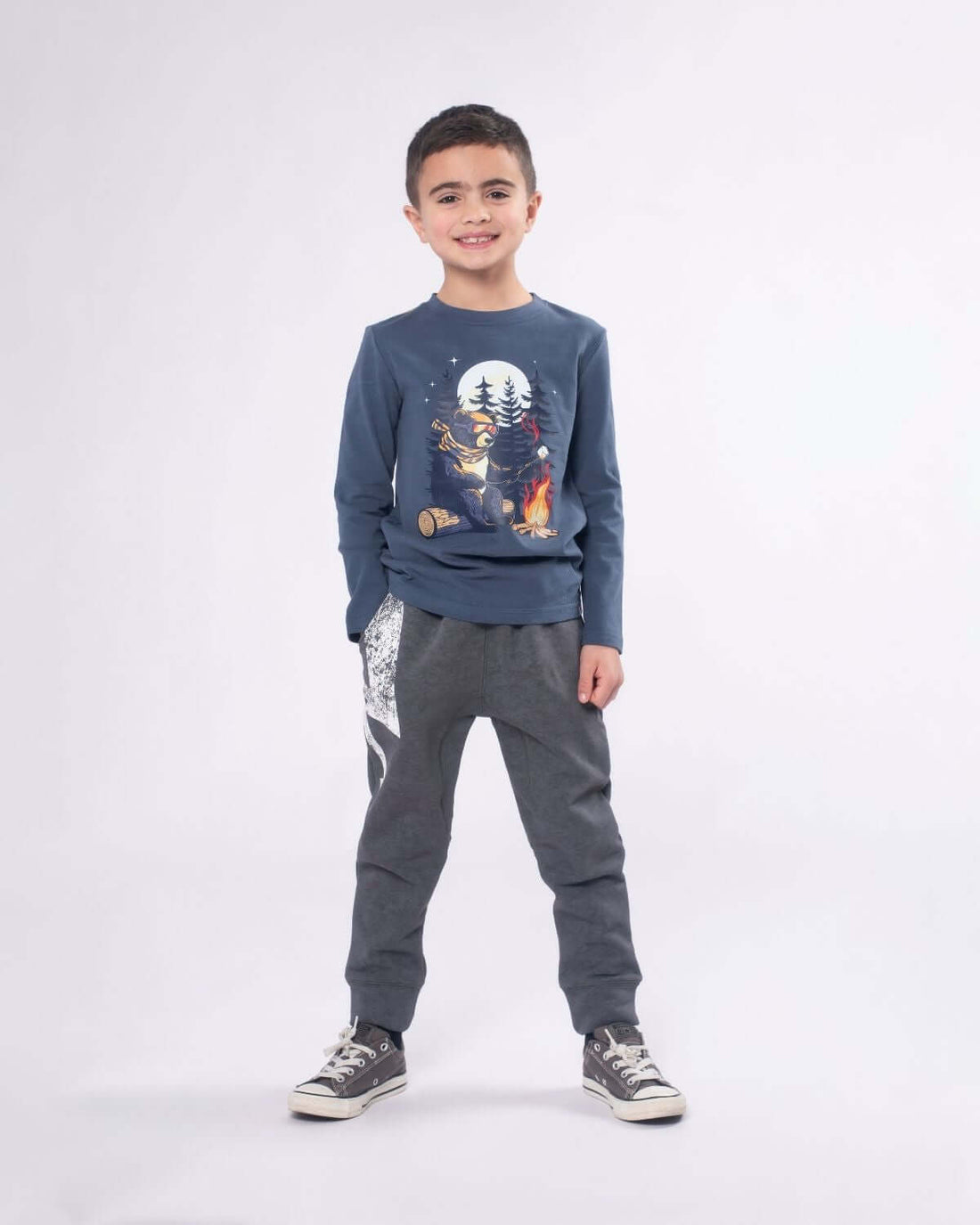 Teddy Smores Graphic Long Sleeve Tee