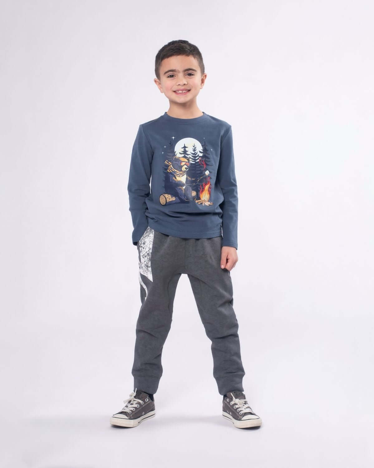 Teddy Smores Graphic Long Sleeve Tee