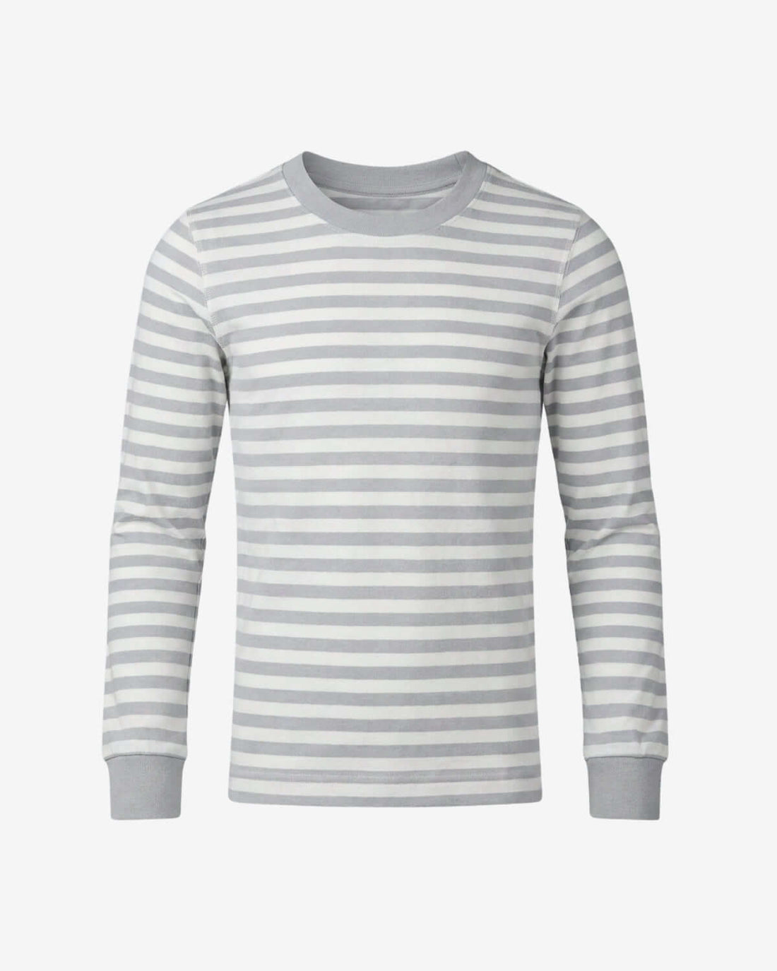 Heather Grey Stripe 2-Piece Long Sleeve Pajama Set