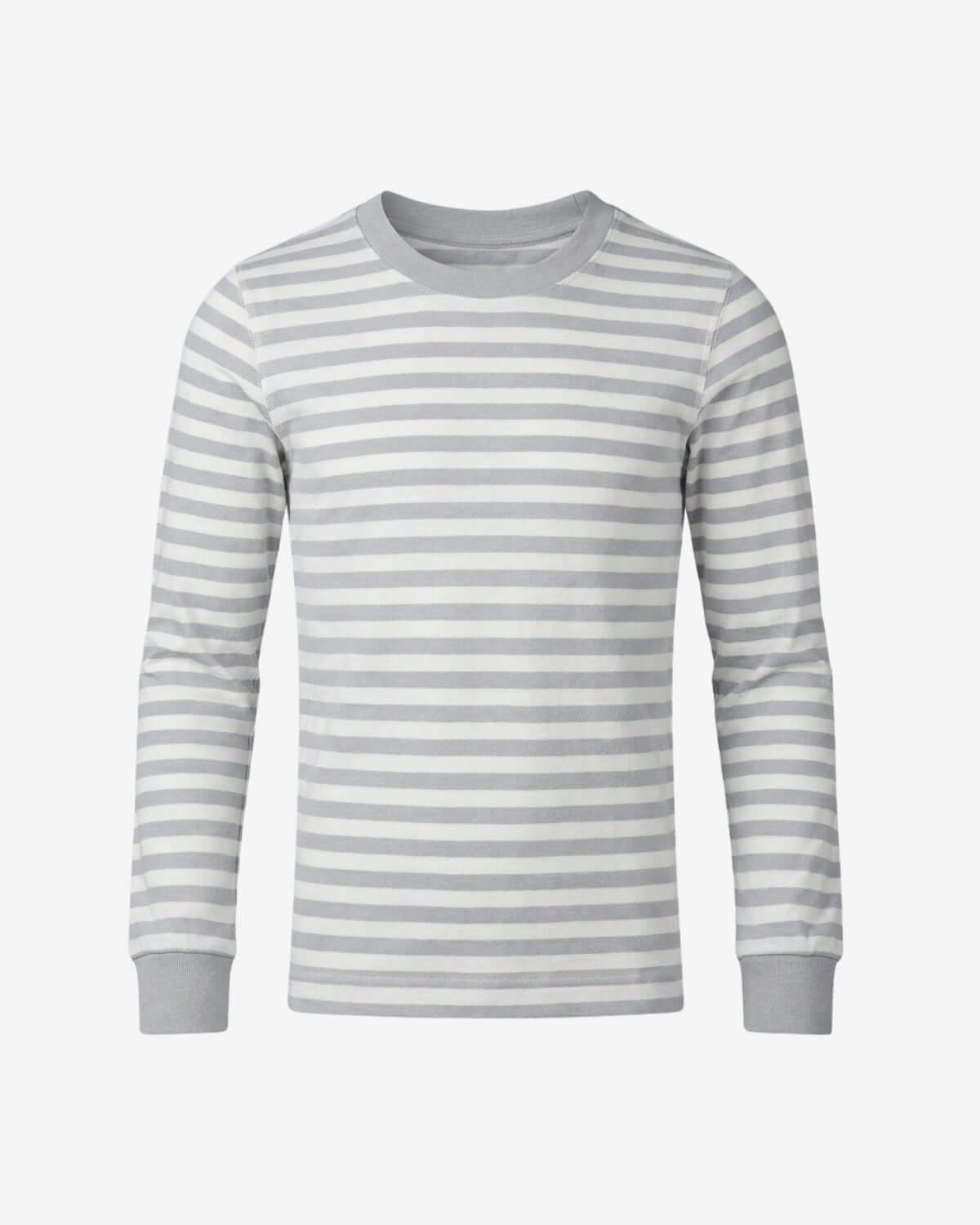 Heather Grey Stripe 2-Piece Long Sleeve Pajama Set