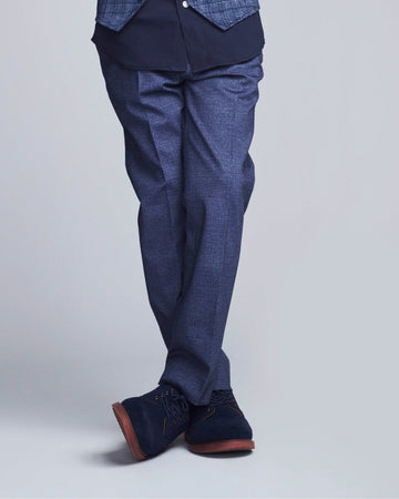 Indigo Chambray Stretchy Mod Suit Pants