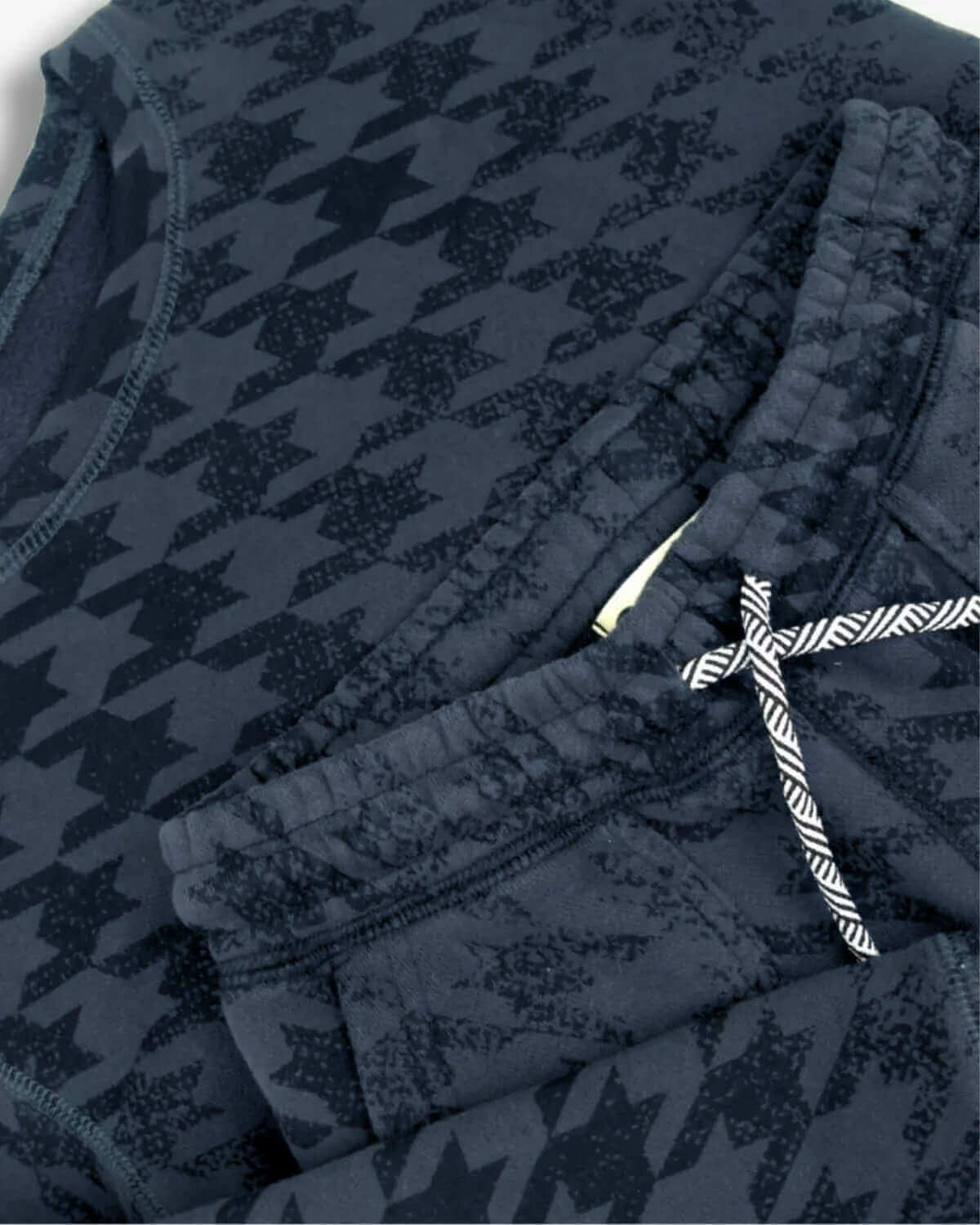 Blue Houndstooth Revel Crewneck
