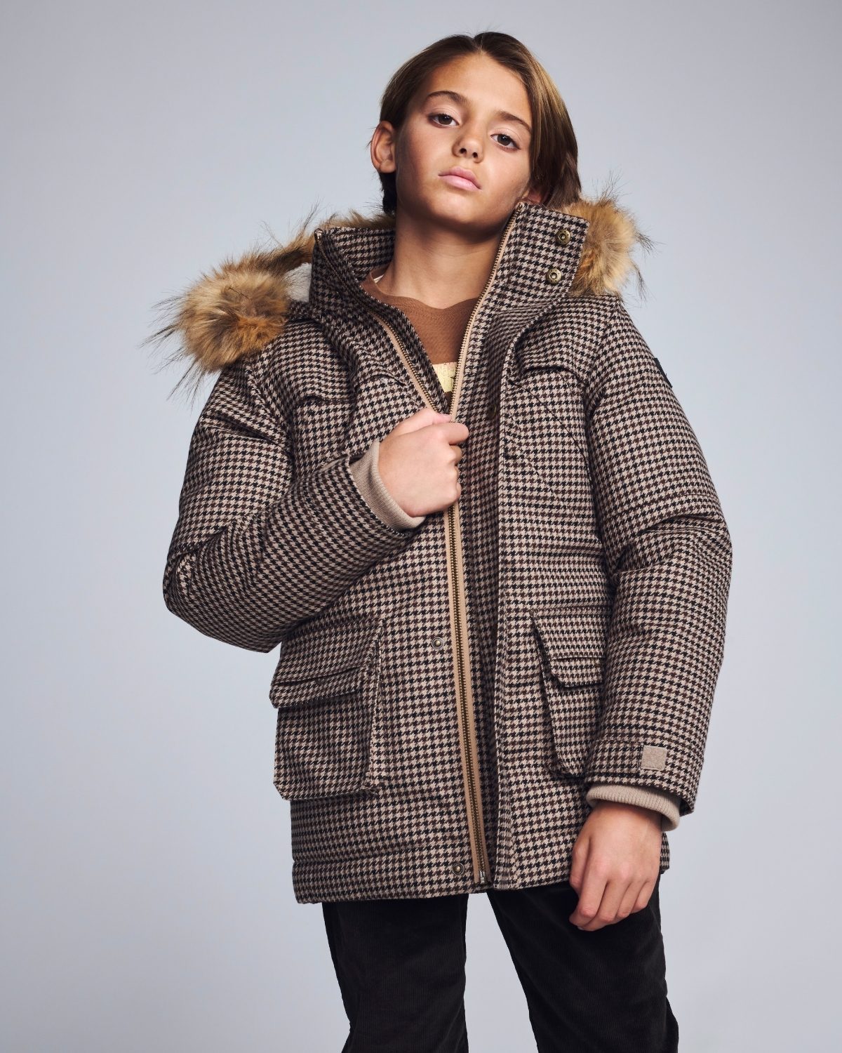 Houndstooth Denali Down Coat