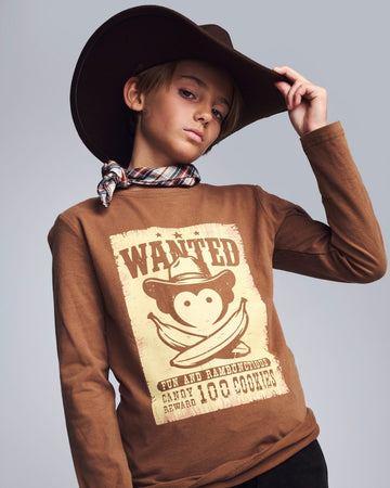 Wanted Poster Graphic Long Sleeve Tee