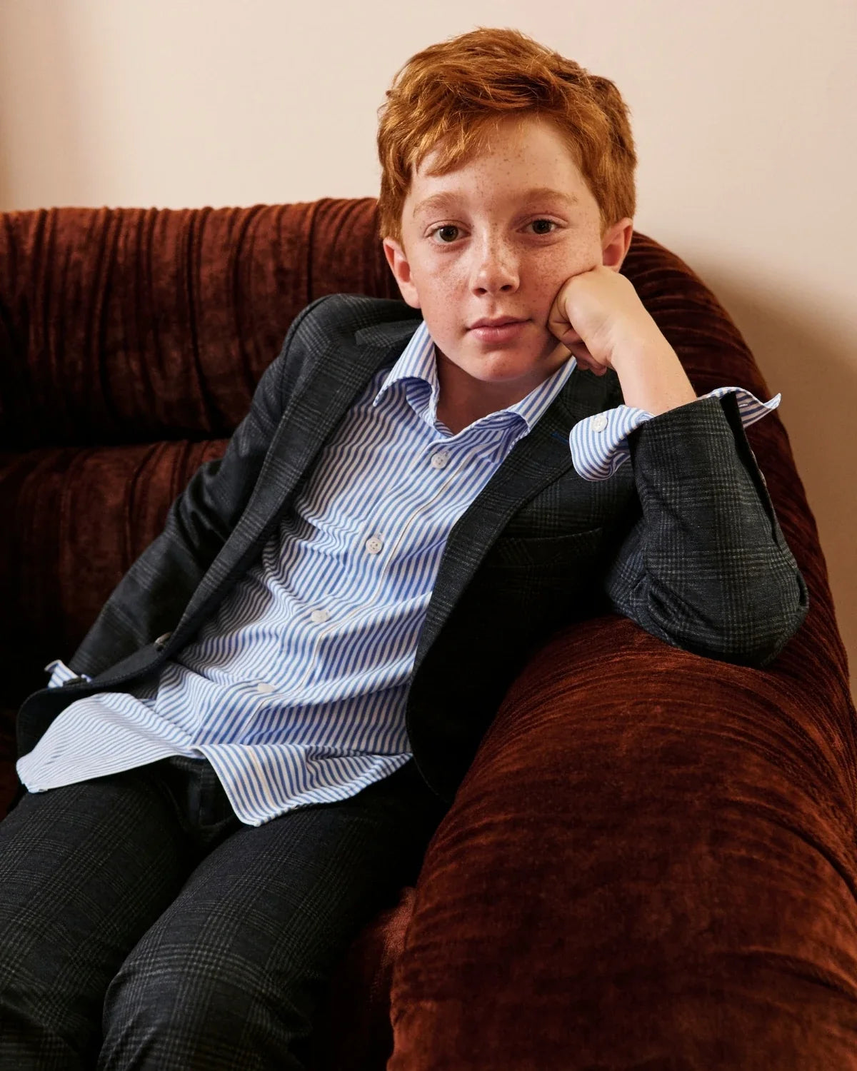 Navy Glen Plaid Stretchy Mod Suit