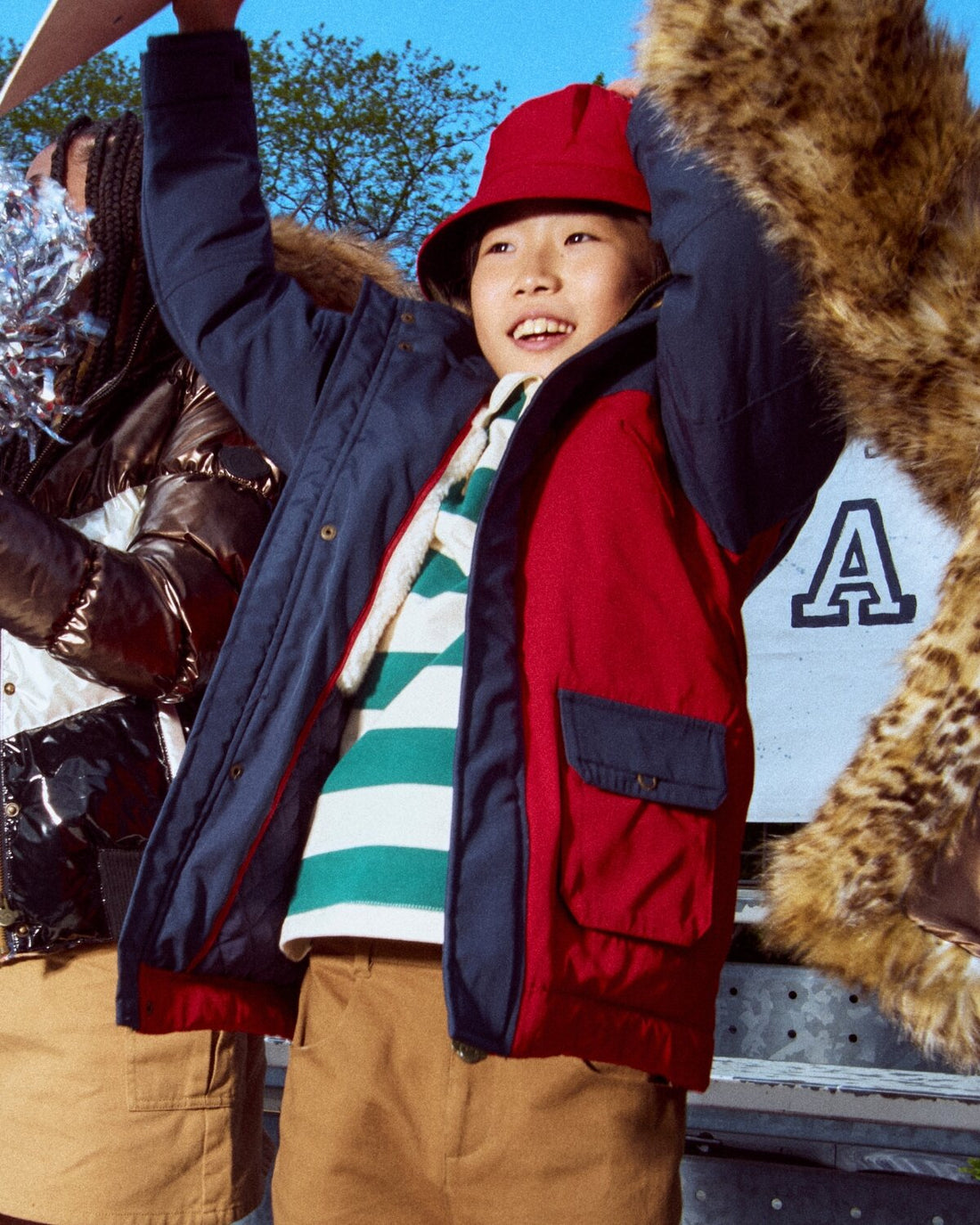 Navy Crimson Denali Down Coat