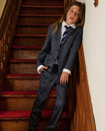 Indigo Chambray Stretchy Mod Suit