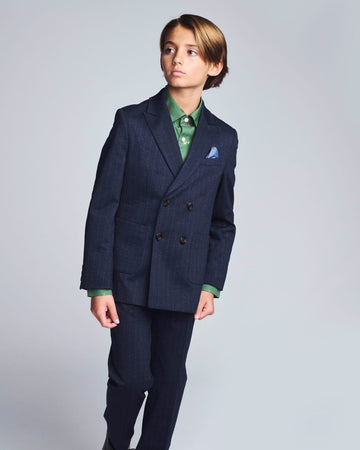 Navy Pinstripe Suit Set
