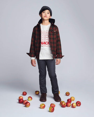 Olive & Red Plaid Glen Hooded Shirt