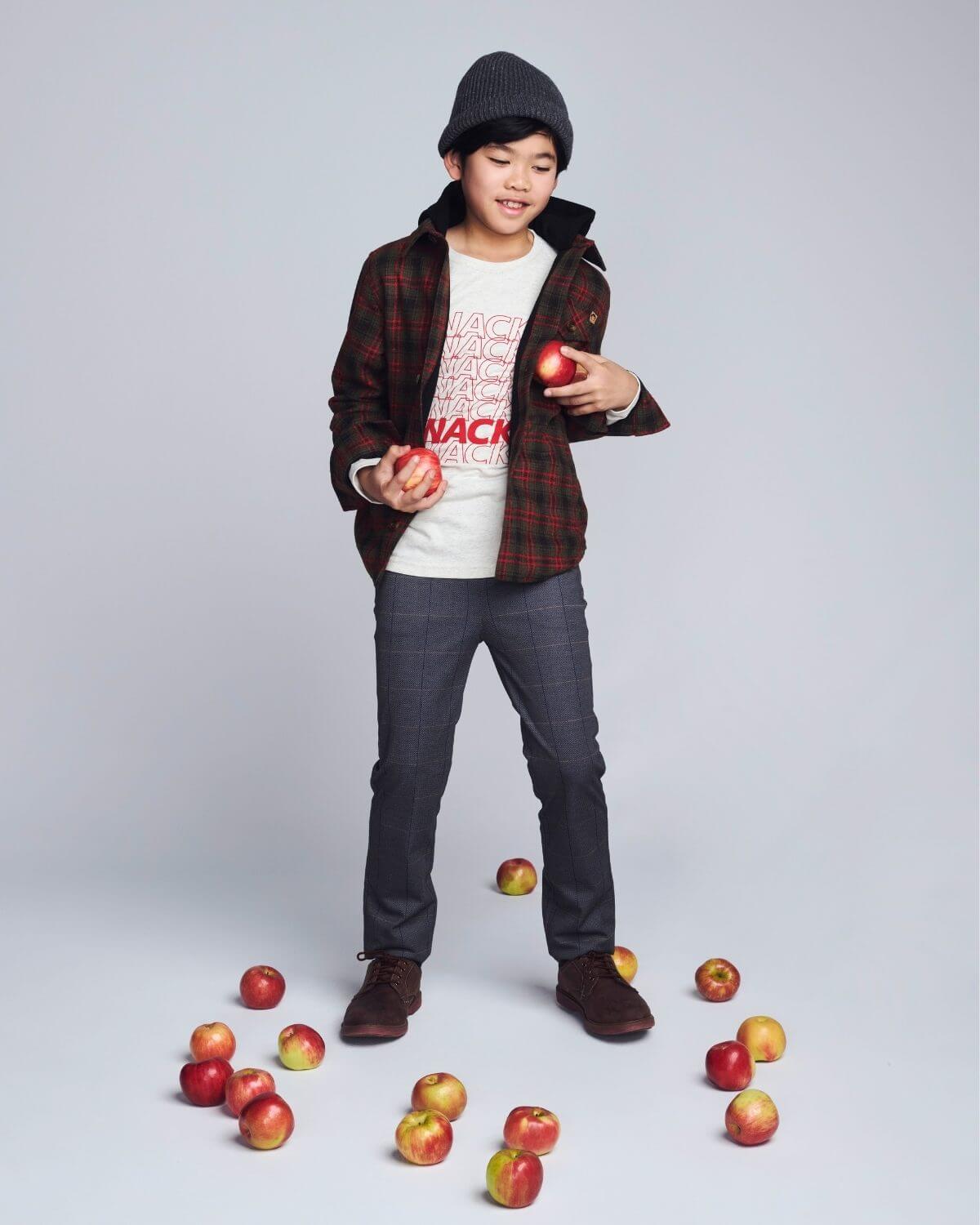 Olive & Red Plaid Glen Hooded Shirt