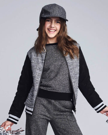 Black Boucle Nikki Bomber Jacket