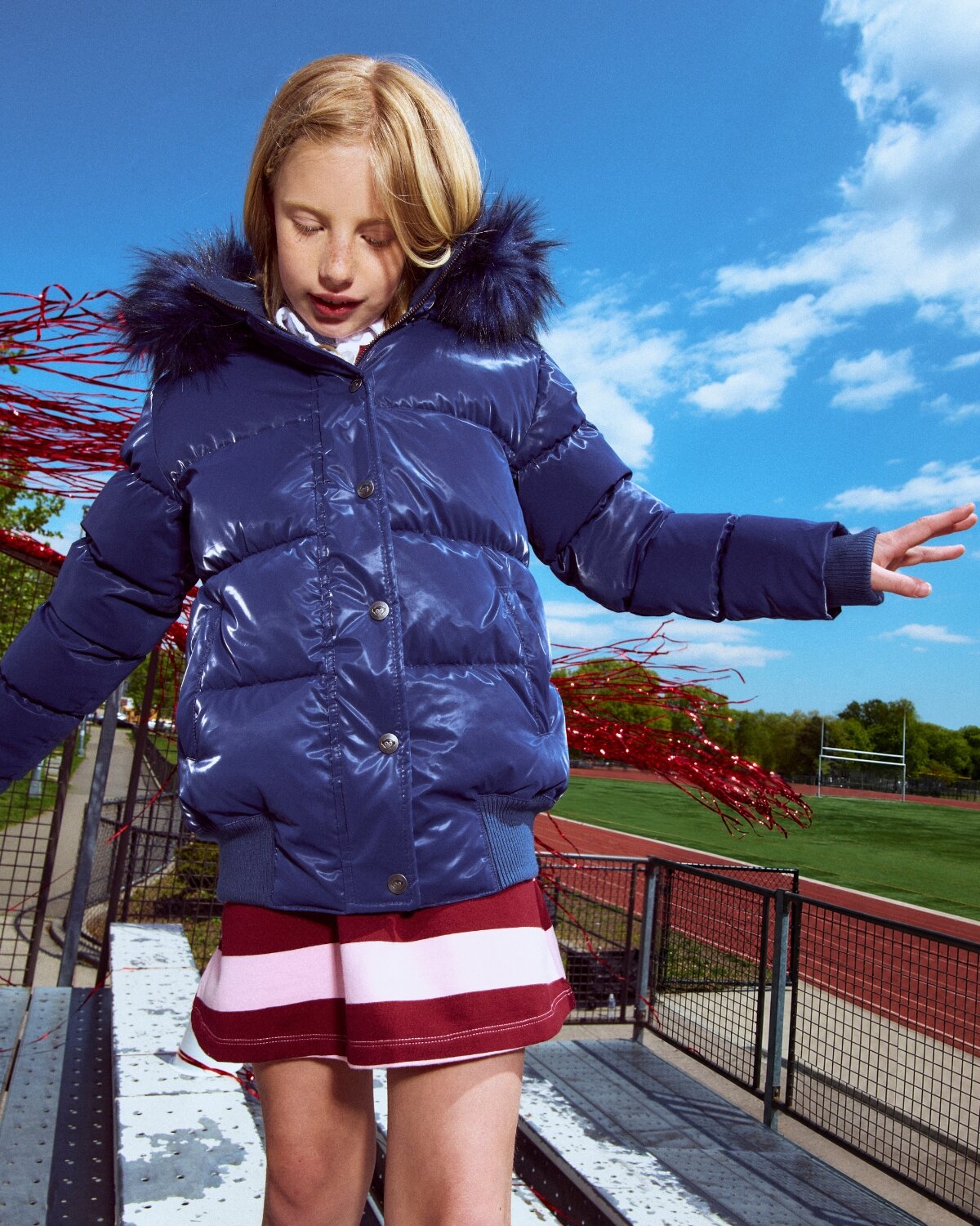 Navy Shine Kyla Puffer Coat
