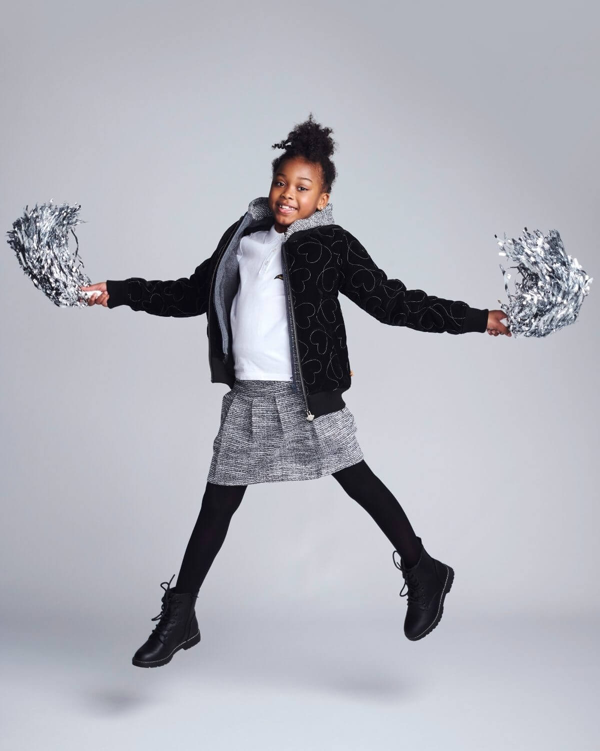 Silver Hearts Bomber Jacket