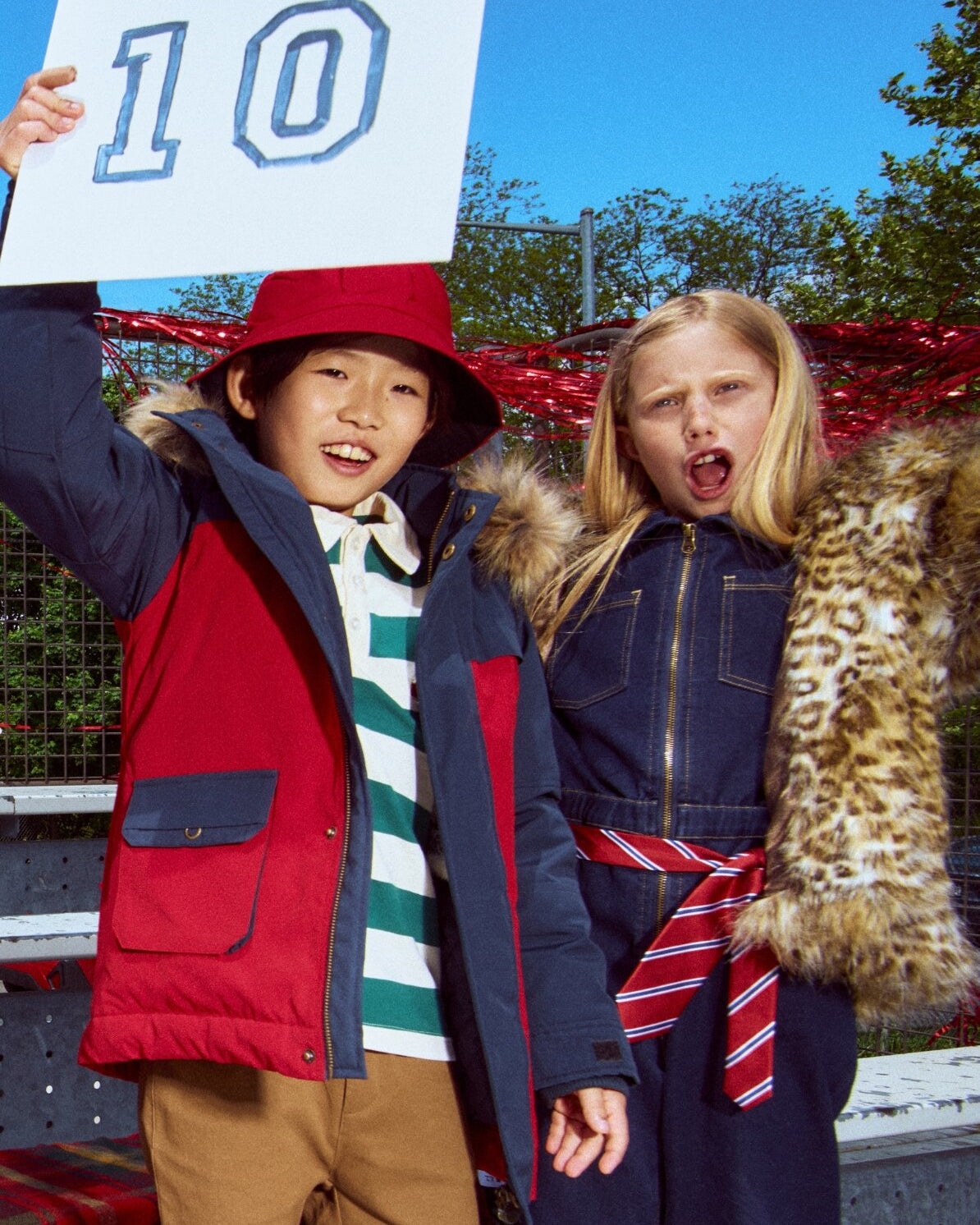 Navy Crimson Denali Down Coat