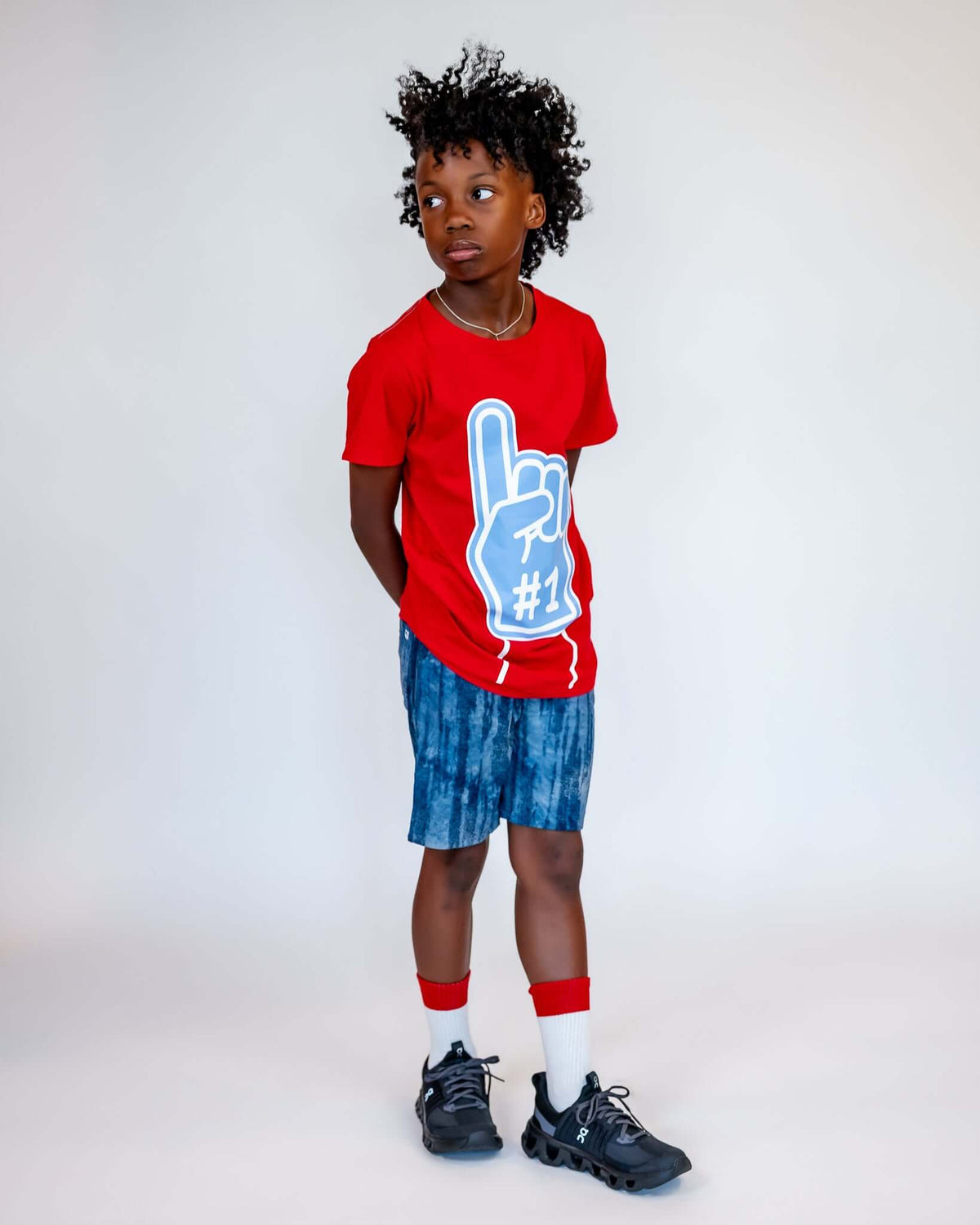 #1 Fan Red Graphic Short Sleeve Tee