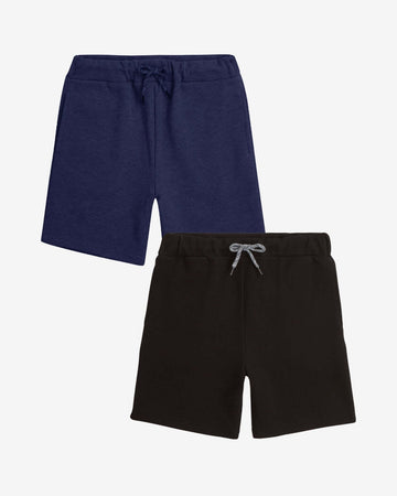 Black & Navy Sea Breeze Shorts 2-Pack